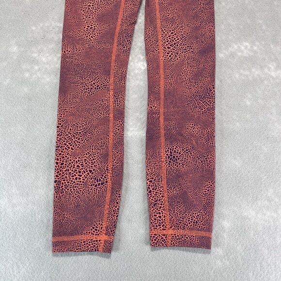 Lululemon Legging Womens 0 Crackle Orange Wunder Train High-Rise Gym 1512 - Picture 3 of 11